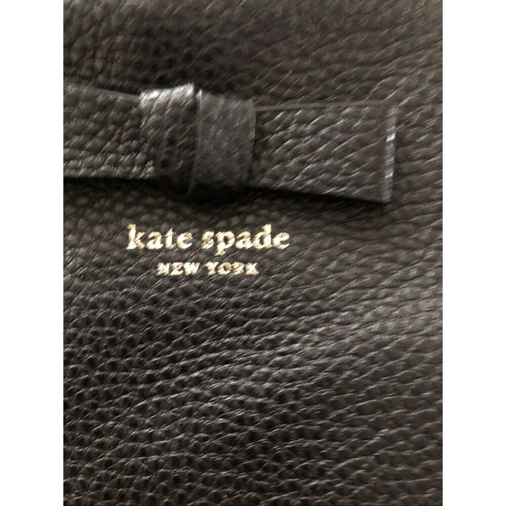 Kate spade hayes street Mandy Maryanne black cow leather bow  shoulder bag leath - Picture 4 of 10